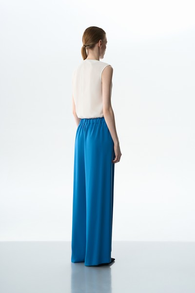 Брюки широкие VASSA&Co, пол female, цвет синий, фото №4