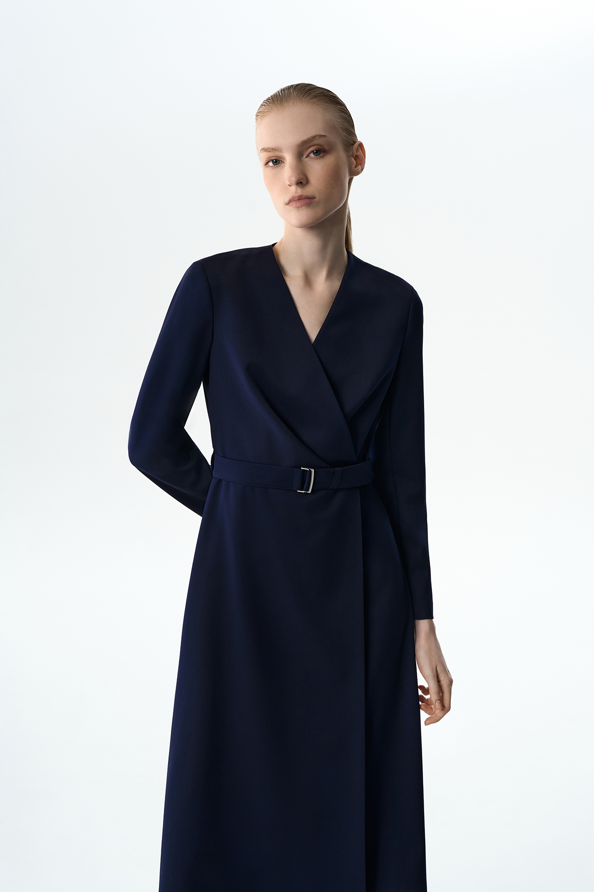 Платье с поясом VASSA&Co, пол женский, цвет синий, фото №2