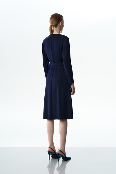 Платье с поясом VASSA&Co, пол женский, цвет синий, фото №3