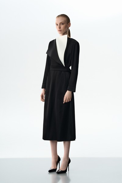 Платье со съемной деталью VASSA&Co, пол женский, цвет черный, фото №6