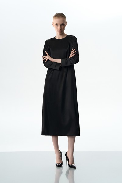 Платье со съемной деталью VASSA&Co, пол женский, цвет черный, фото №4