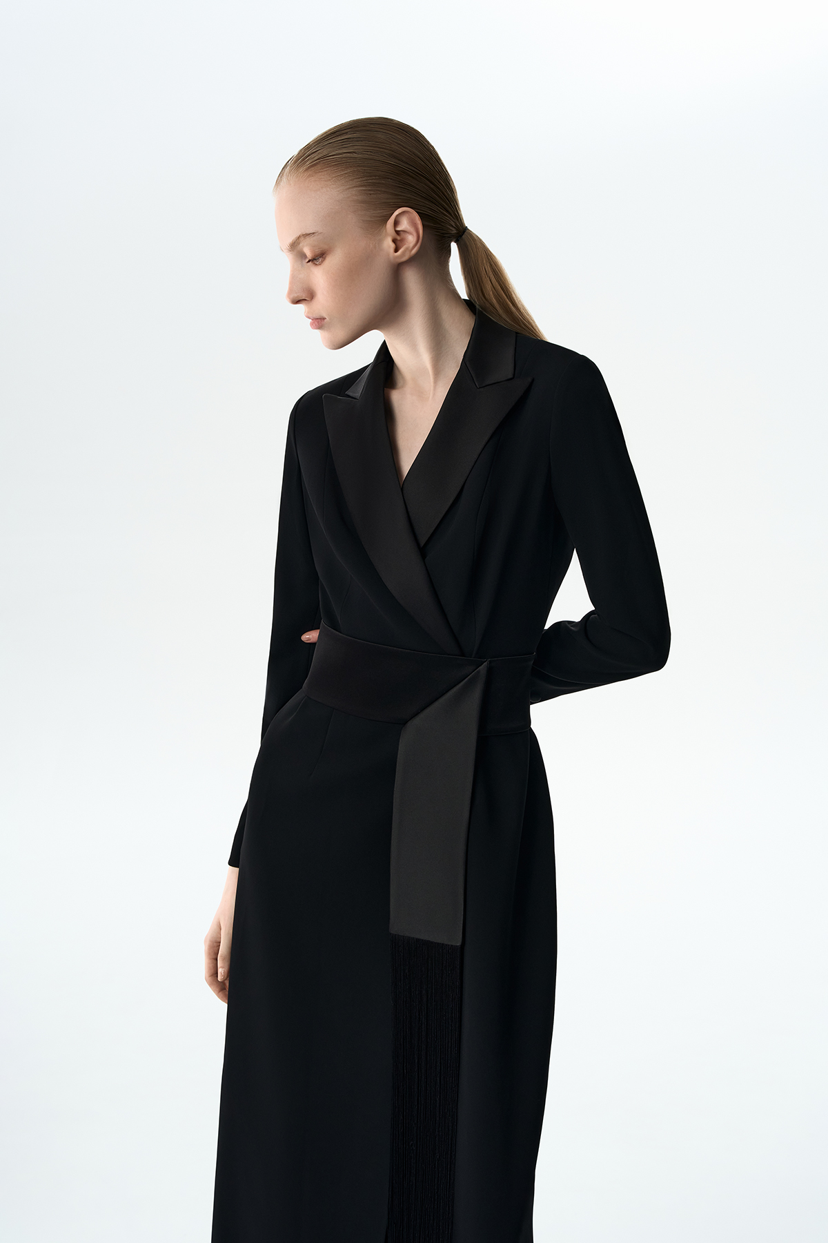 Платье-смокинг VASSA&Co, пол женский, цвет черный, фото №3