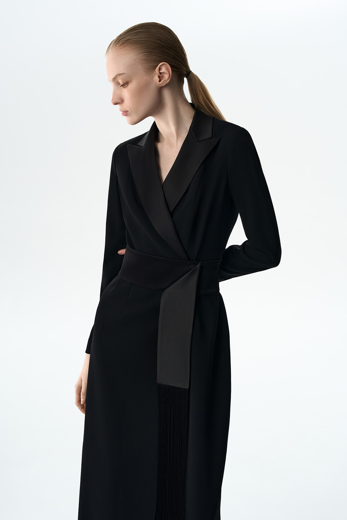 Платье-смокинг VASSA&Co, пол женский, цвет черный, фото №3