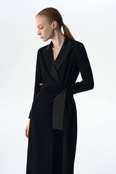 Платье-смокинг VASSA&Co, пол женский, цвет черный, фото №3