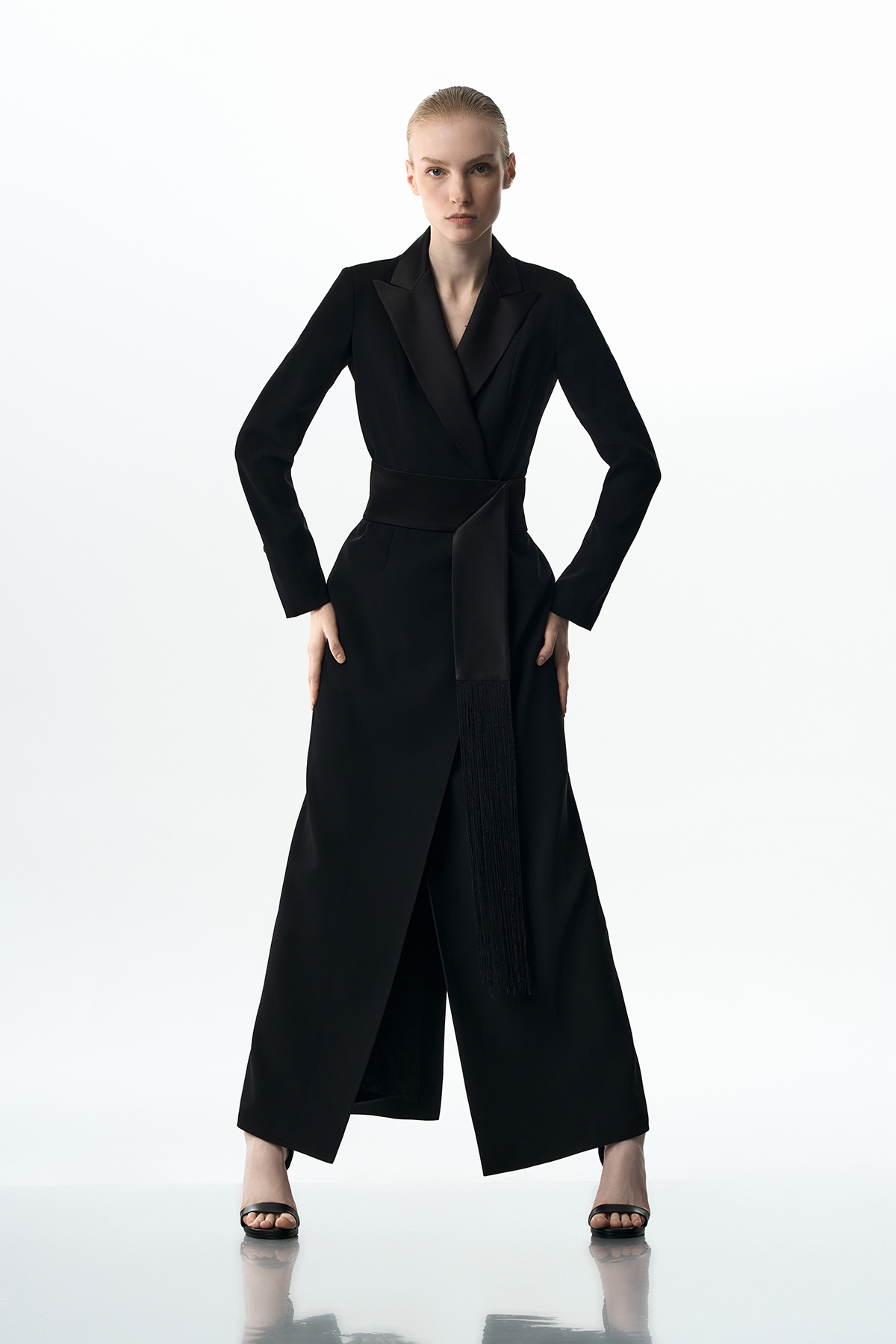 Платье-смокинг VASSA&Co, пол женский, цвет черный, фото №4