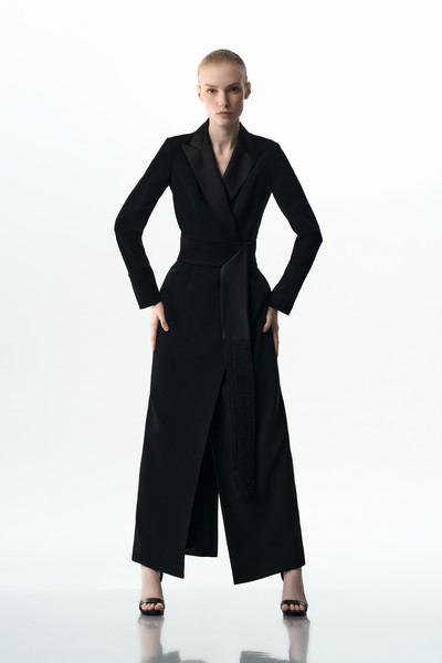 Платье-смокинг VASSA&Co, пол женский, цвет черный, фото №4