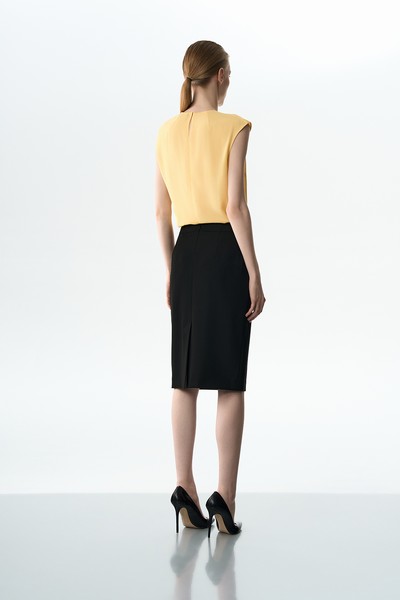 Юбка классическая VASSA&Co, пол female, цвет black, фото №4