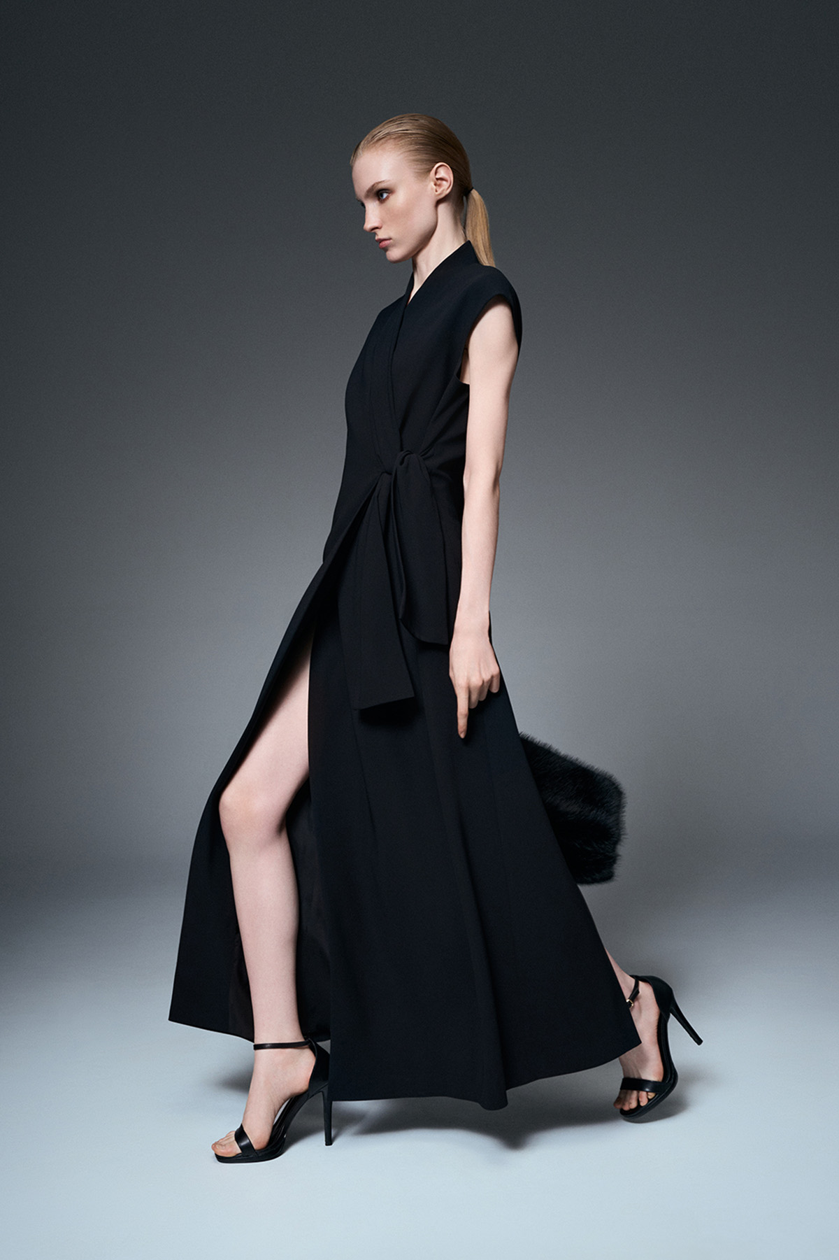 Платье-макси черное VASSA&Co, пол женский, цвет черный, фото №2