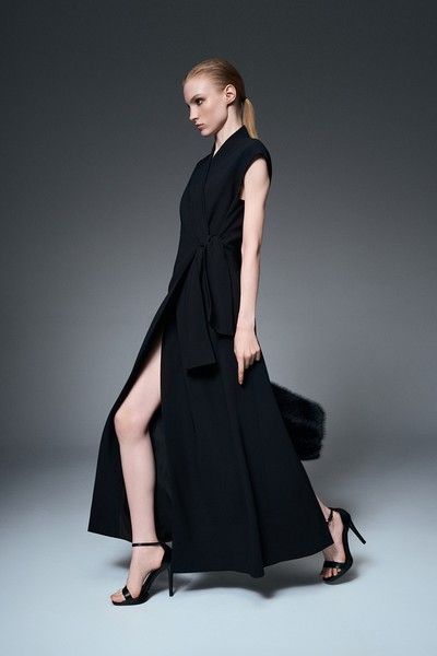 Платье-макси черное VASSA&Co, пол женский, цвет черный, фото №2