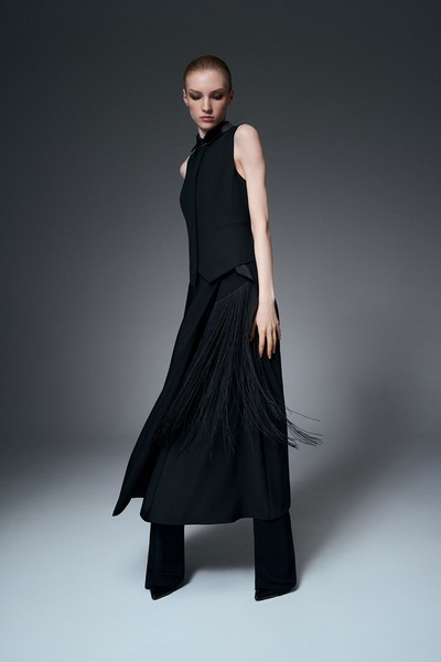 Юбка-миди с бахромой VASSA&Co, пол женский, цвет черный, фото №2