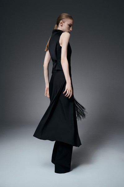 Юбка-миди с бахромой VASSA&Co, пол женский, цвет черный, фото №5