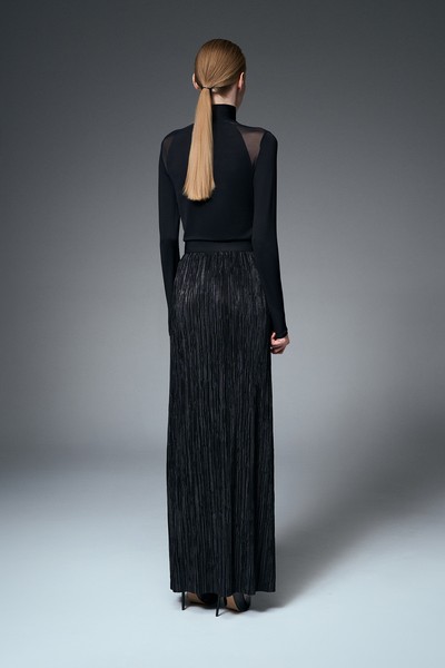 Юбка-макси из металлизированной ткани VASSA&Co, пол женский, цвет серый, фото №4