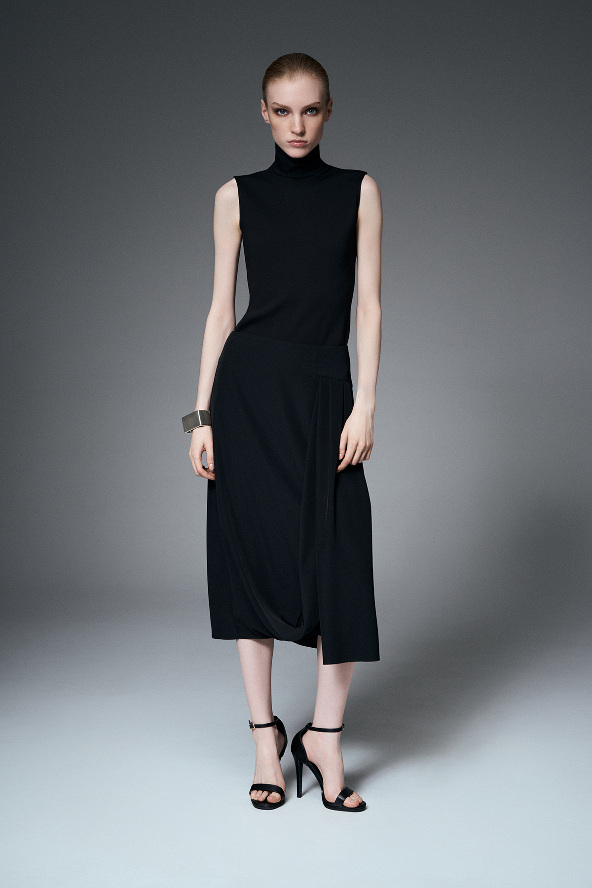 Юбка с асимметричной деталью VASSA&Co, пол female, цвет black, фото №4