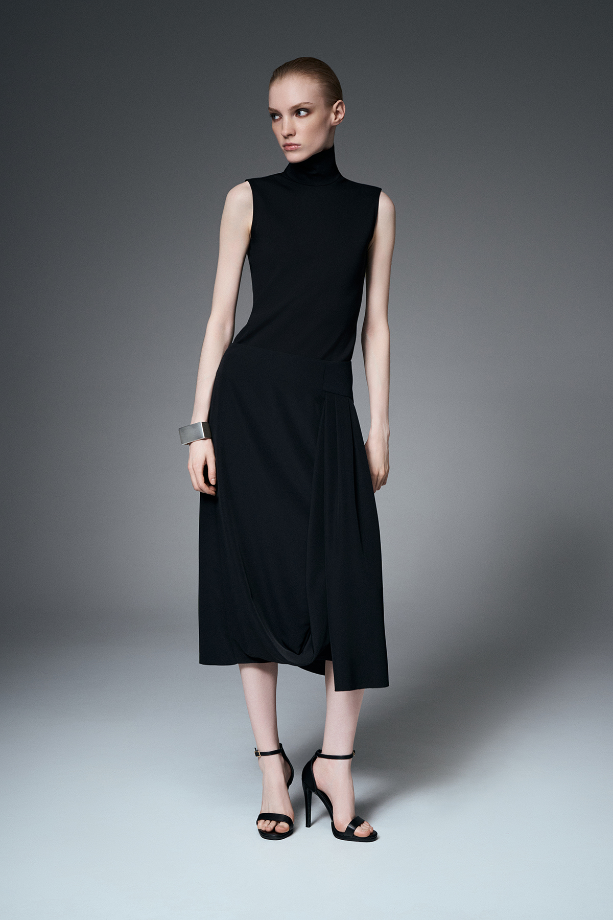 Юбка с асимметричной деталью VASSA&Co, пол female, цвет black, фото №3