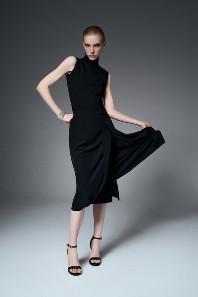 Юбка с асимметричной деталью VASSA&Co, пол female, цвет black, фото №2