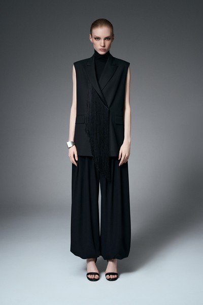 Жилет с бахромой VASSA&Co, пол женский, цвет черный, фото №4