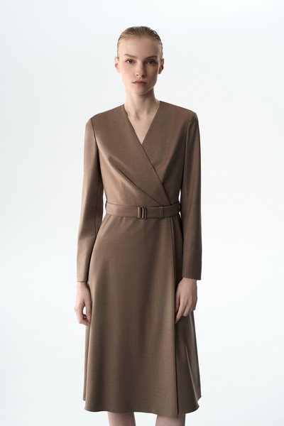 Платье коричневое VASSA&Co, пол женский, цвет коричневый, фото №2