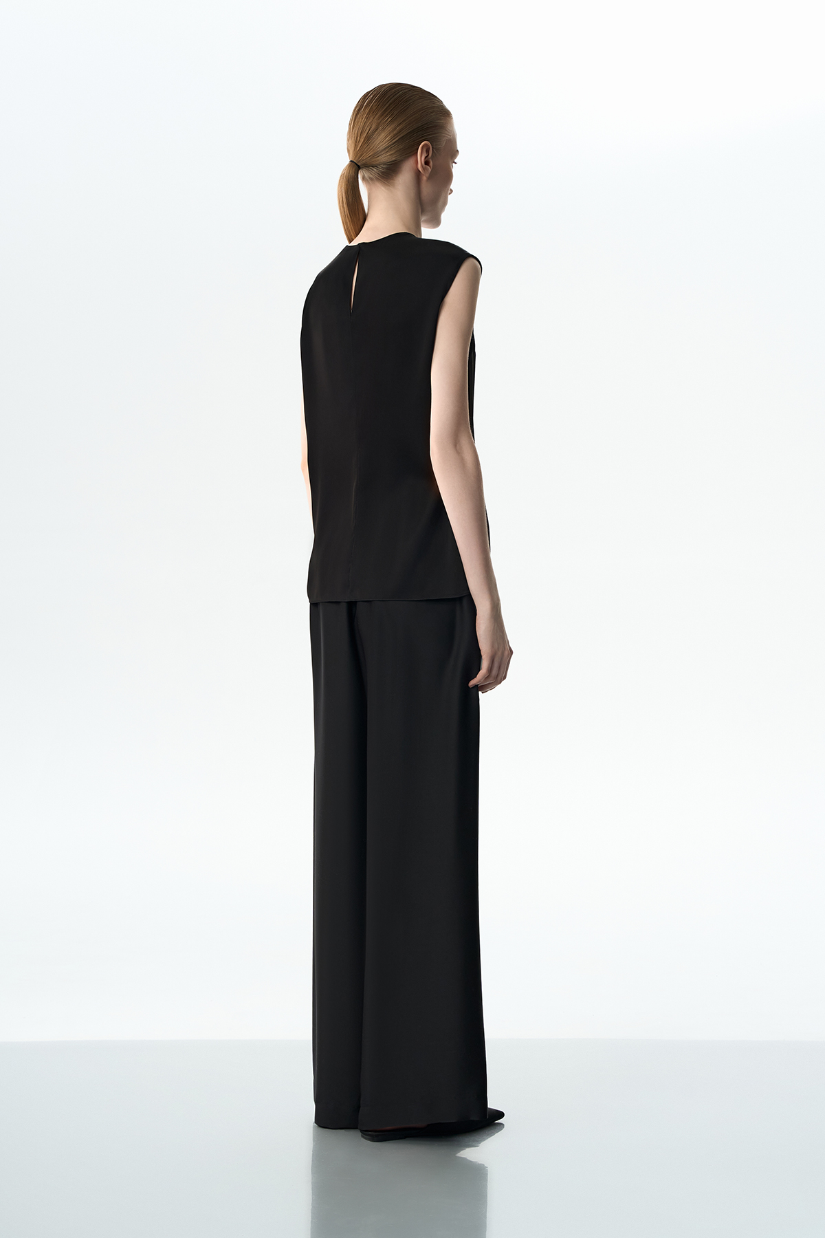 Блузка черная VASSA&Co, пол женский, цвет черный, фото №3