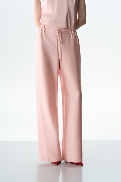Брюки в пижамном стиле розовые VASSA&Co, пол женский, цвет розовый, фото №2