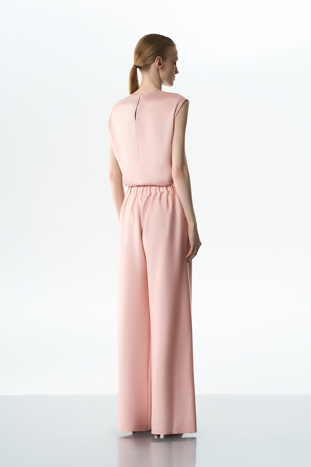 Брюки в пижамном стиле розовые VASSA&Co, пол женский, цвет розовый, фото №4