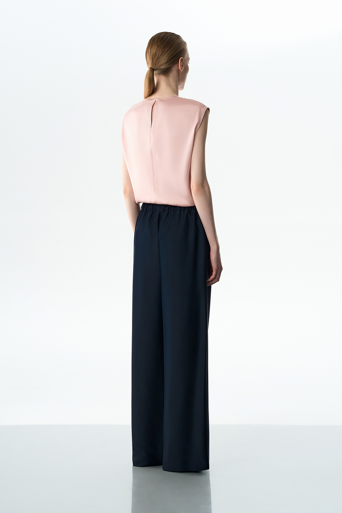 Брюки в пижамном стиле VASSA&Co, пол женский, цвет синий, фото №5