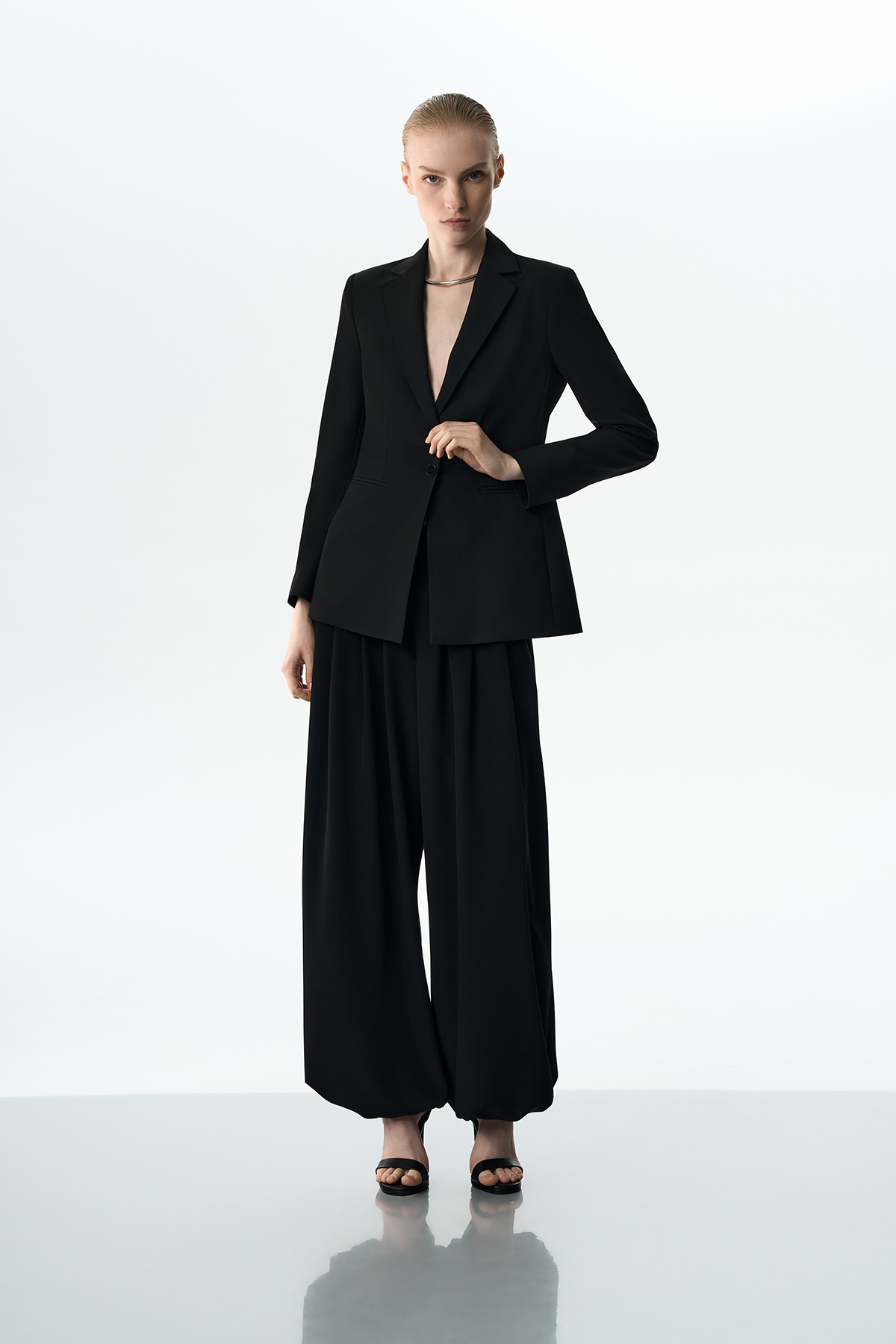 Жакет со съемной деталью VASSA&Co, пол female, цвет black, фото №3